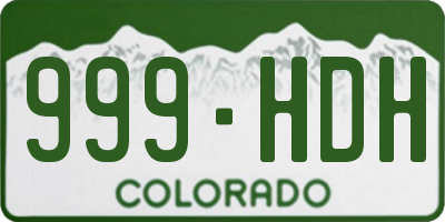 CO license plate 999HDH