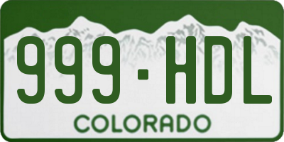 CO license plate 999HDL