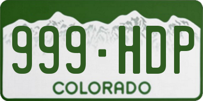 CO license plate 999HDP