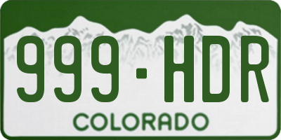 CO license plate 999HDR