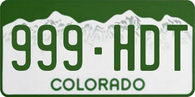 CO license plate 999HDT