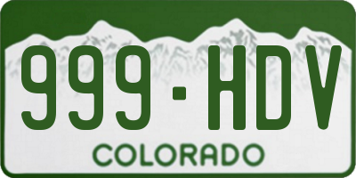 CO license plate 999HDV
