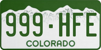 CO license plate 999HFE