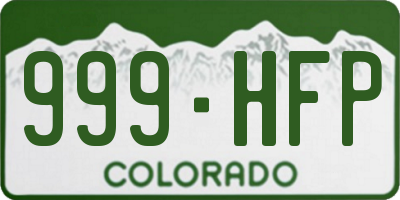 CO license plate 999HFP