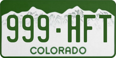 CO license plate 999HFT