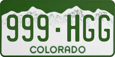 CO license plate 999HGG