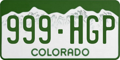 CO license plate 999HGP
