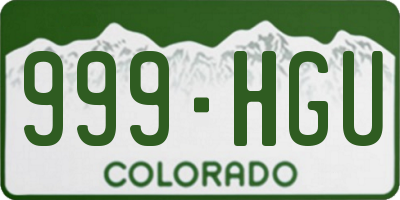 CO license plate 999HGU