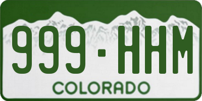 CO license plate 999HHM
