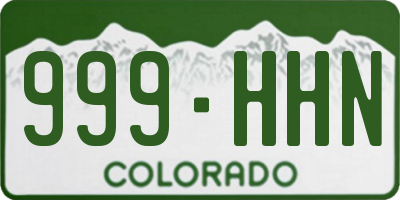 CO license plate 999HHN
