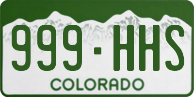 CO license plate 999HHS