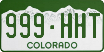 CO license plate 999HHT