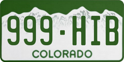 CO license plate 999HIB