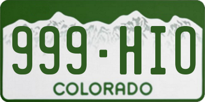 CO license plate 999HIO
