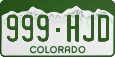 CO license plate 999HJD