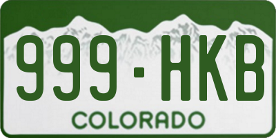 CO license plate 999HKB