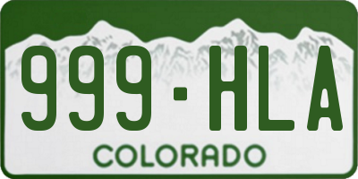 CO license plate 999HLA