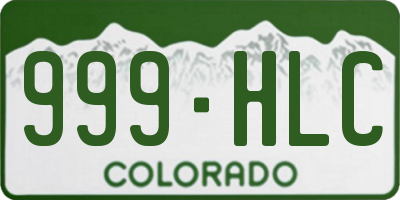 CO license plate 999HLC