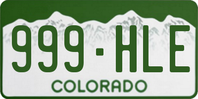 CO license plate 999HLE