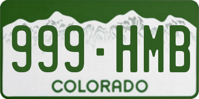 CO license plate 999HMB