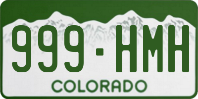 CO license plate 999HMH