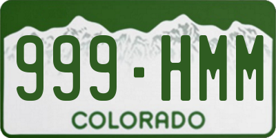 CO license plate 999HMM