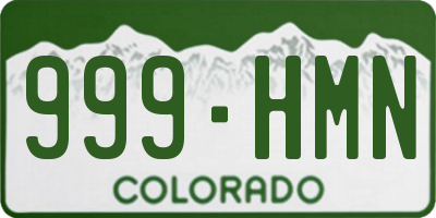 CO license plate 999HMN