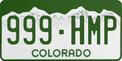 CO license plate 999HMP