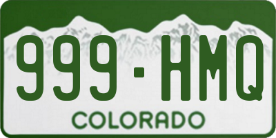 CO license plate 999HMQ