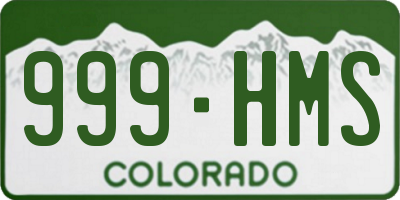 CO license plate 999HMS