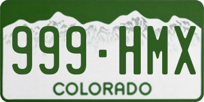 CO license plate 999HMX