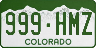 CO license plate 999HMZ