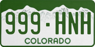 CO license plate 999HNH