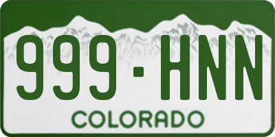 CO license plate 999HNN