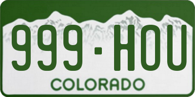 CO license plate 999HOU