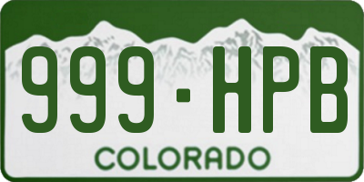 CO license plate 999HPB