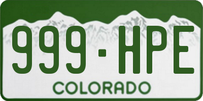 CO license plate 999HPE