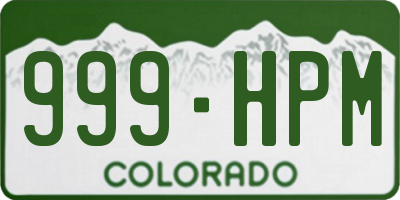 CO license plate 999HPM