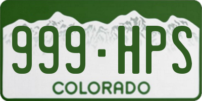 CO license plate 999HPS