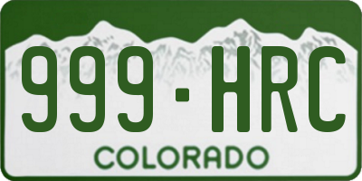 CO license plate 999HRC