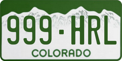 CO license plate 999HRL