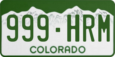 CO license plate 999HRM