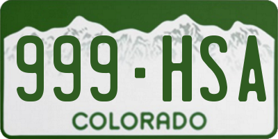 CO license plate 999HSA