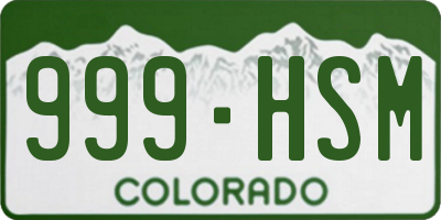 CO license plate 999HSM
