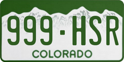 CO license plate 999HSR