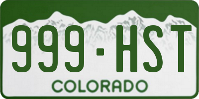 CO license plate 999HST