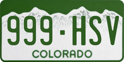 CO license plate 999HSV