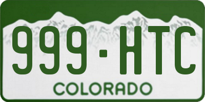 CO license plate 999HTC