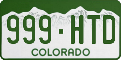 CO license plate 999HTD
