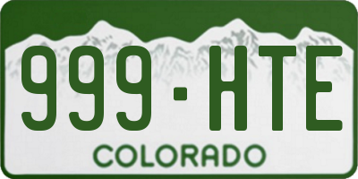 CO license plate 999HTE